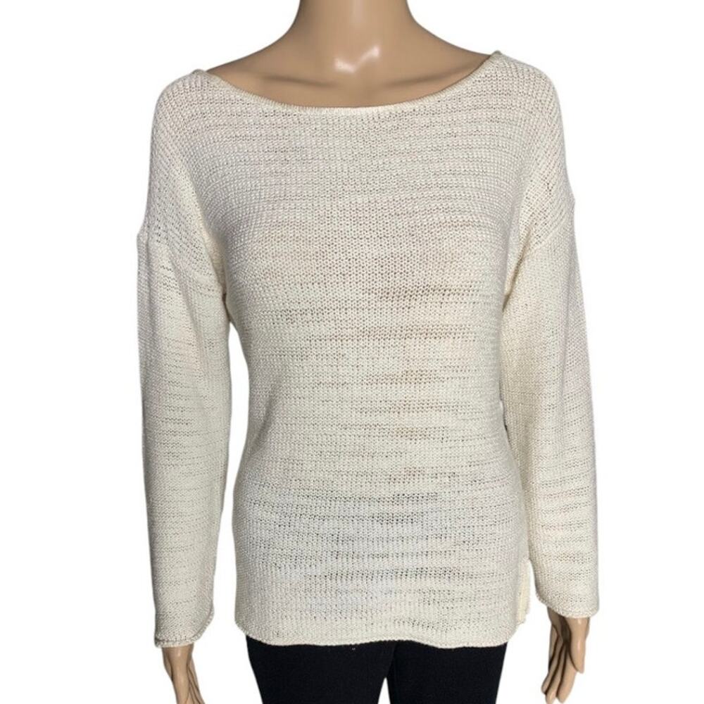 Tommy Bahama Knit Sweater Women's Size Small (4-6) Cream Pullover Long Sleeves